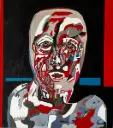 My Wounded Homeland - Expressive Acrylic Painting on Canvas Reflecting Pain and Patriotism
